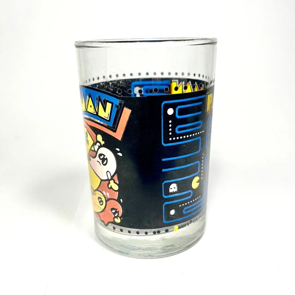 1980 Arbys Pac-Man Collector Series Drinking Glass Retro Arcade Maze Vintage